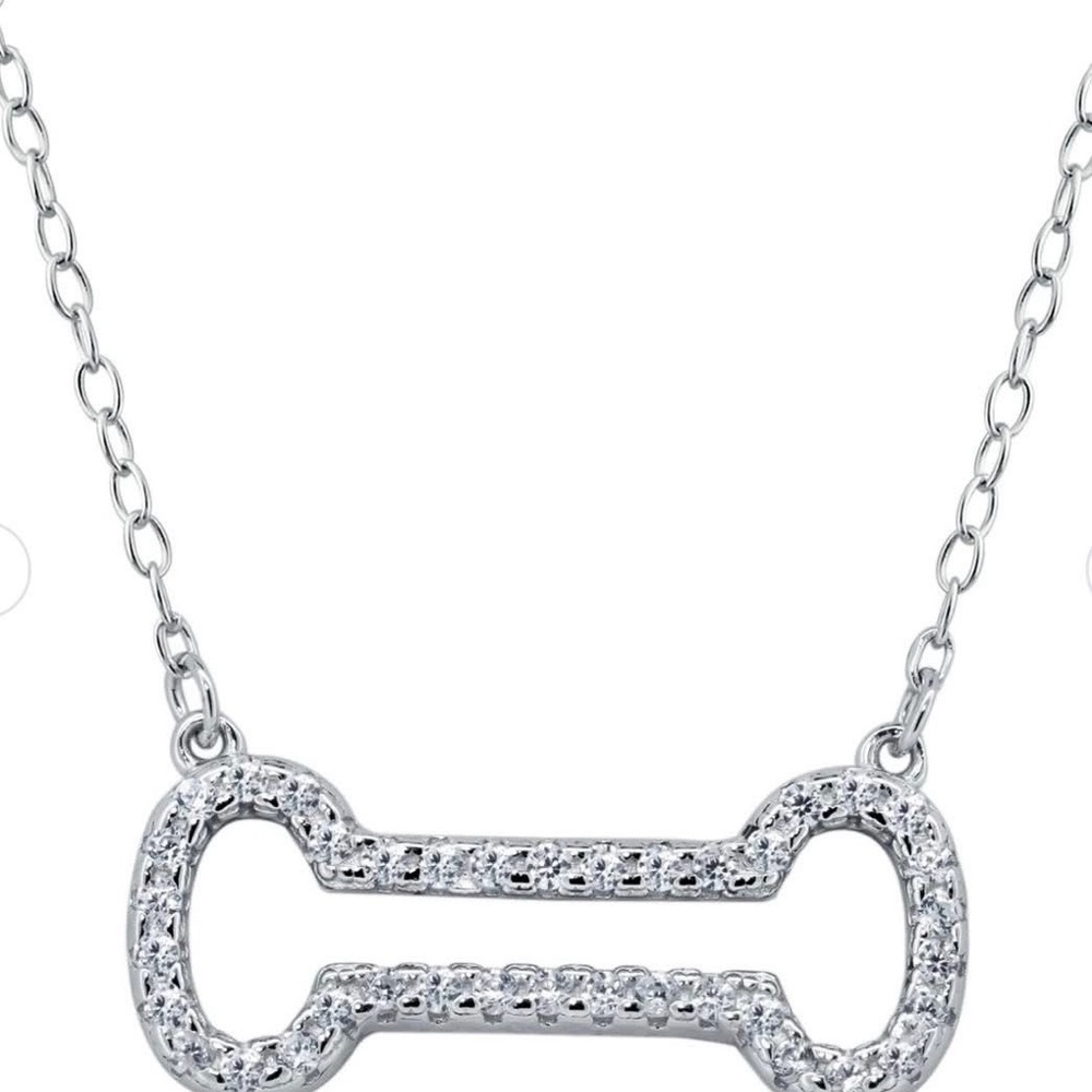 Sparkling Silver Bone Necklace for Women